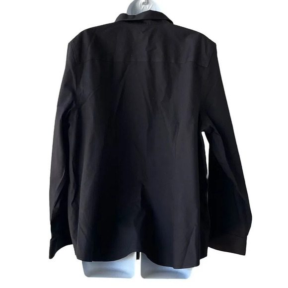 CHICOS 3 No Iron All Seasons Classic Shirt 16/18 Black Coolmax Business Casual - Picture 2 of 3